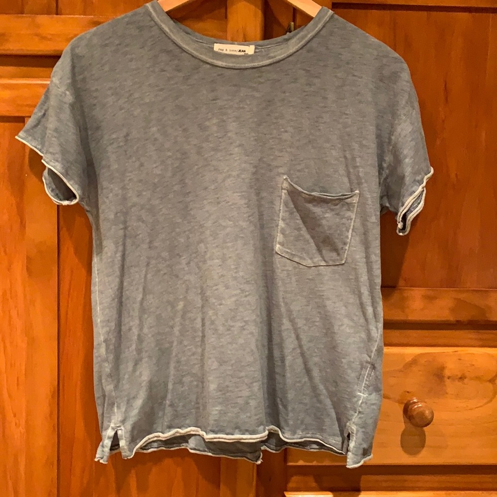 Rag & Bone Vintage Blue Short Sleeve Crewneck Pocket Tee Shirt XS